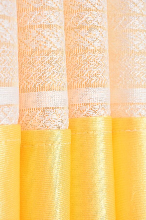 Premium Yellow Floral Net Door Curtains - LaVichitra 2 Piece Set - Image 3