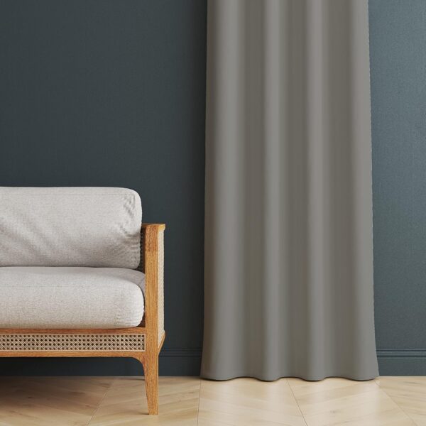 Luxury Blackout Curtains: Thermal Insulated Grey Panels for 9-Foot Doors - Image 2