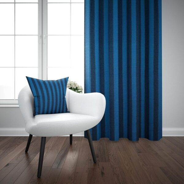 Trendy Navy Blue Cotton Curtains for Stylish Home Decor - Image 2