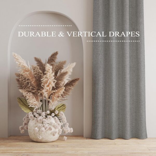 Stylish Blackish-Gray Jute Curtains for Doors and Windows - 7 Feet Long - Image 7