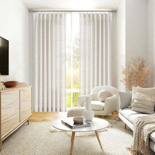 Elegant Light Filtering Pinch Pleated Curtains for Living Room and Bedroom - Image 6