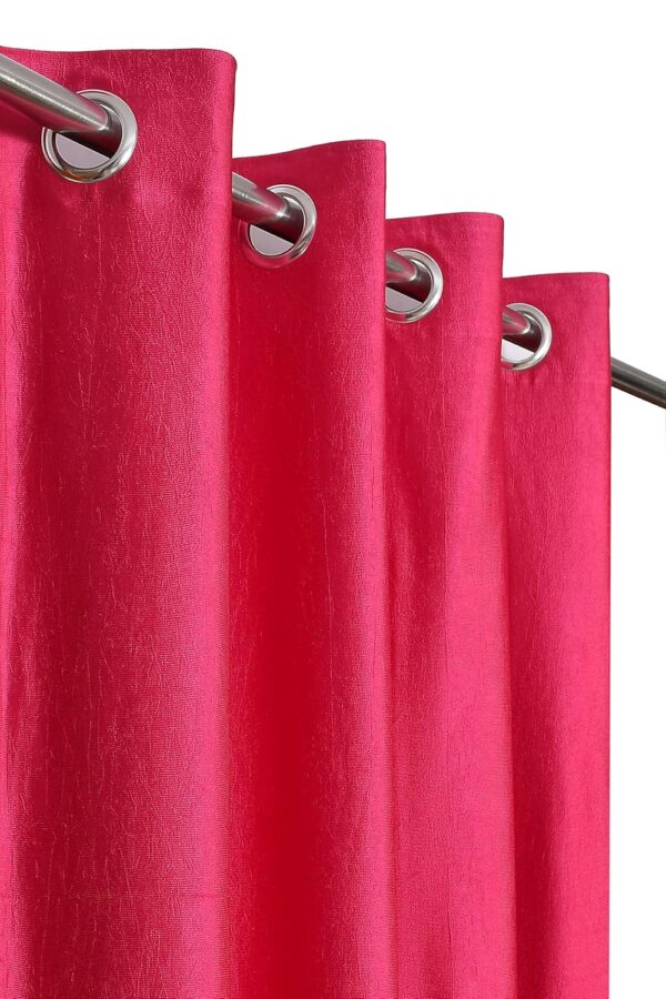 Elegant Pink Solid Curtains for Doors - 7 Feet, Set of 2 by Galaxy Home Decor - Image 2