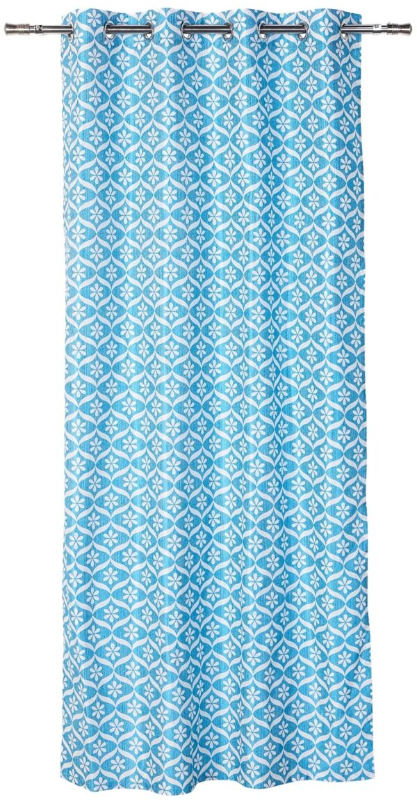 Stylish Solimo Aqua Curtains: Premium Polyester Cotton, Geometric Print, Easy Care - Image 7