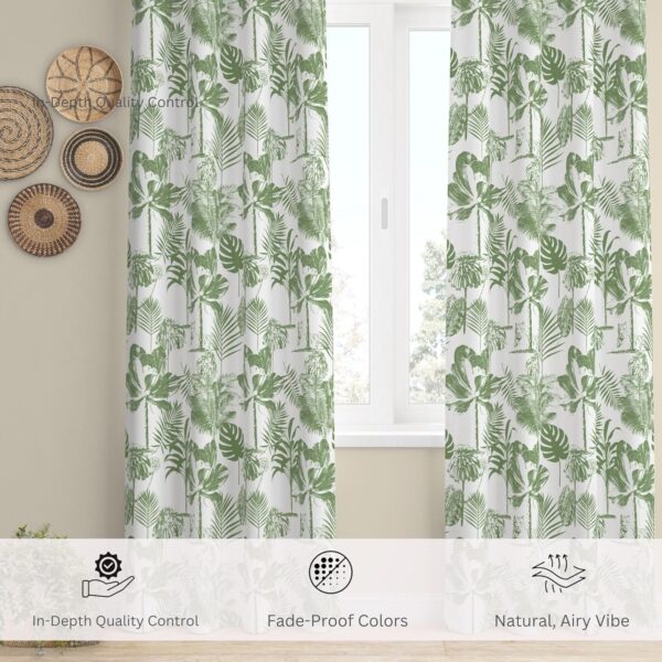 Pure Cotton Jungle Print Curtains: Room Darkening, Set of 2 (5 Feet) - Image 2