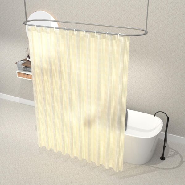 Kuber Industries Waterproof Cream Shower Curtain: Stylish, Washable, and Durable - Image 2