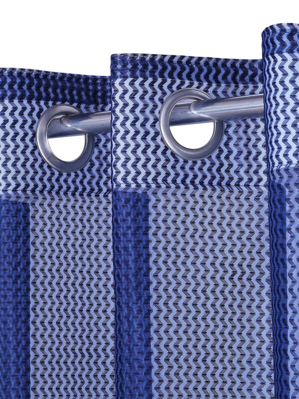 Premium Blue Eyelet Door Curtains Set of 2 - 7ft Lightweight Design - Image 3