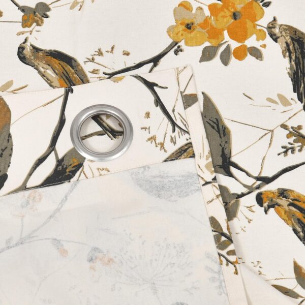 Bird Printed Semi Sheer Curtains for Elegant Living Room Decor - Set of 2 - Image 5