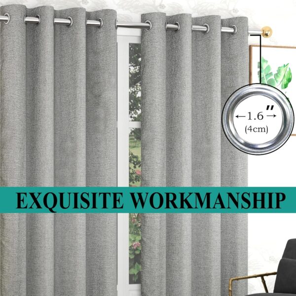 Stylish Blackish-Gray Jute Curtains for Doors and Windows - 7 Feet Long - Image 9