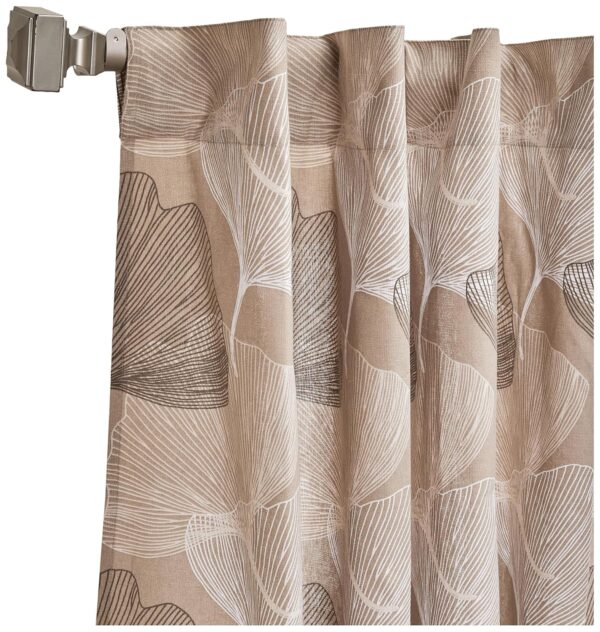 Stylish Solimo Cotton Door Curtains - 7ft Dark Beige Leaves Design Set - Image 5