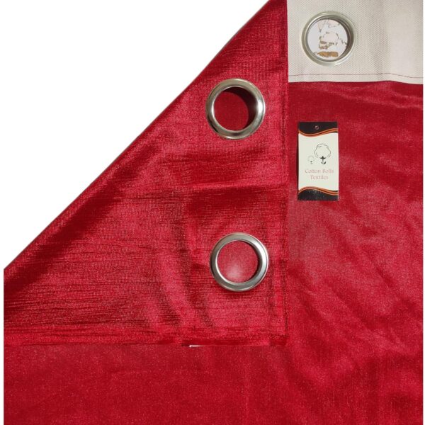 Cotton Bolls Light Filtering Eyelet Curtains - Stylish Red Pack of 2 - Image 2