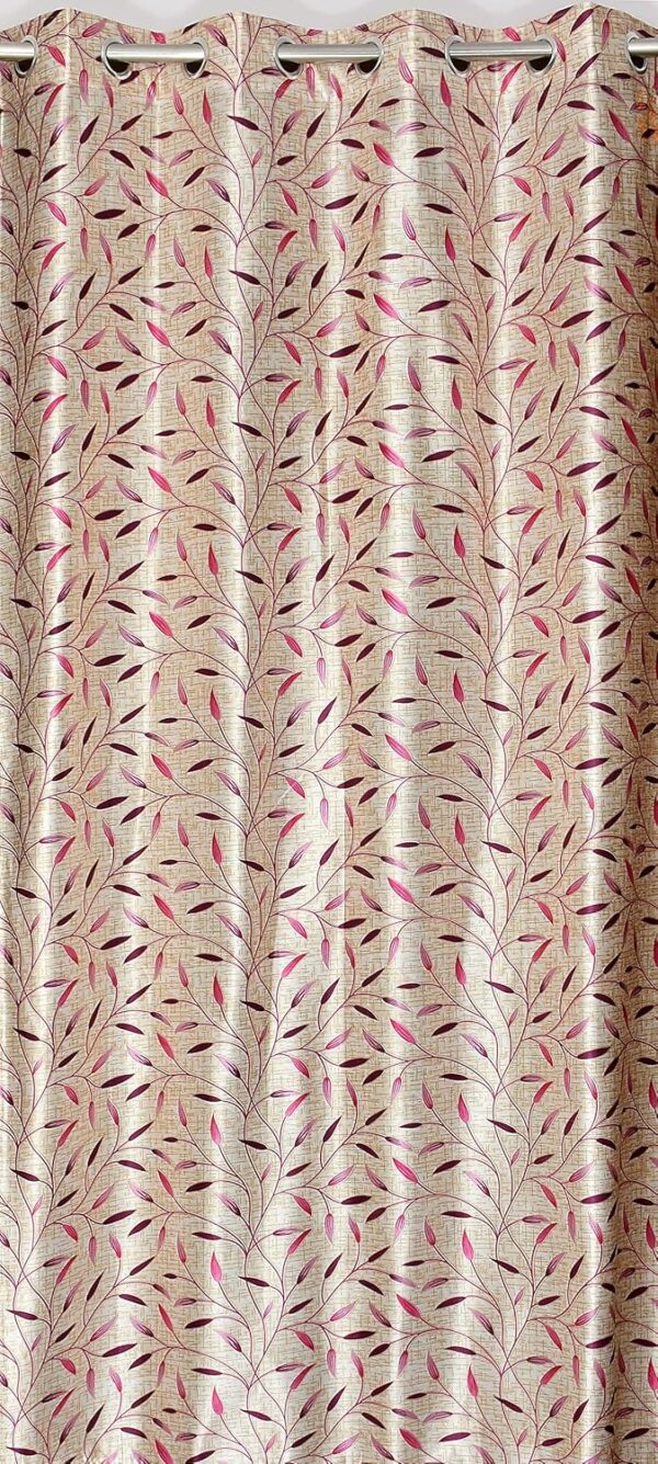 Elegant Maroon Polyester Grommet Curtains - Washable, 9 Feet, Pack of 2 - Image 3