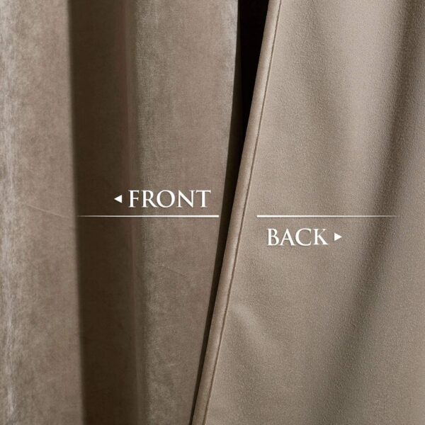 Linen Basics Velvet Taupe Curtains for Stylish Light Blocking and Privacy - Image 3