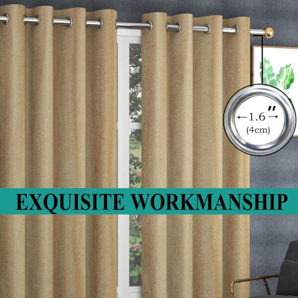 Jute Curtain for Doors: Modern 7 Feet Long Eyelet Parda in Beige - Image 9