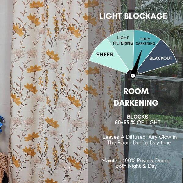 Tramb Printed Polyester Curtains: Elegant Sound-Resistant Privacy for Your Home - Image 6