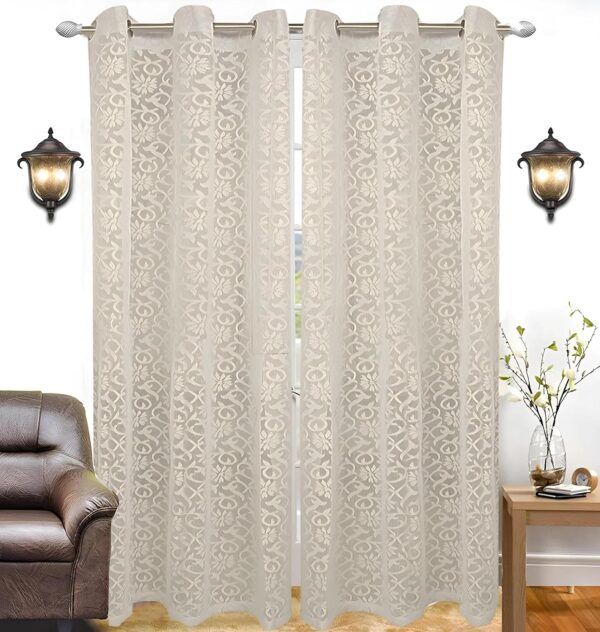 Elegant Floral Sheer Door Curtains for Living Room and Bedroom Decor - Image 6