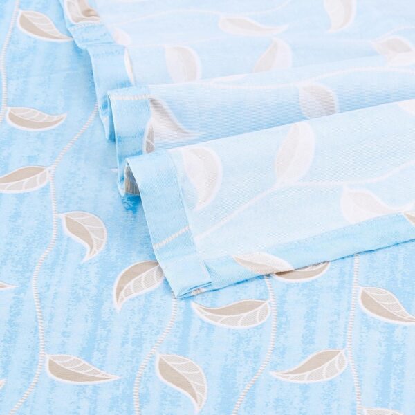 Solimo Premium Aqua Leaf Print Polyester Curtains - Easy Maintenance, Set of 2 - Image 8