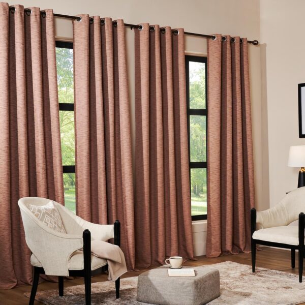 Elegant 7.5 Feet Polyester Semi Blackout Curtains for Bedroom and Living Room - Image 2