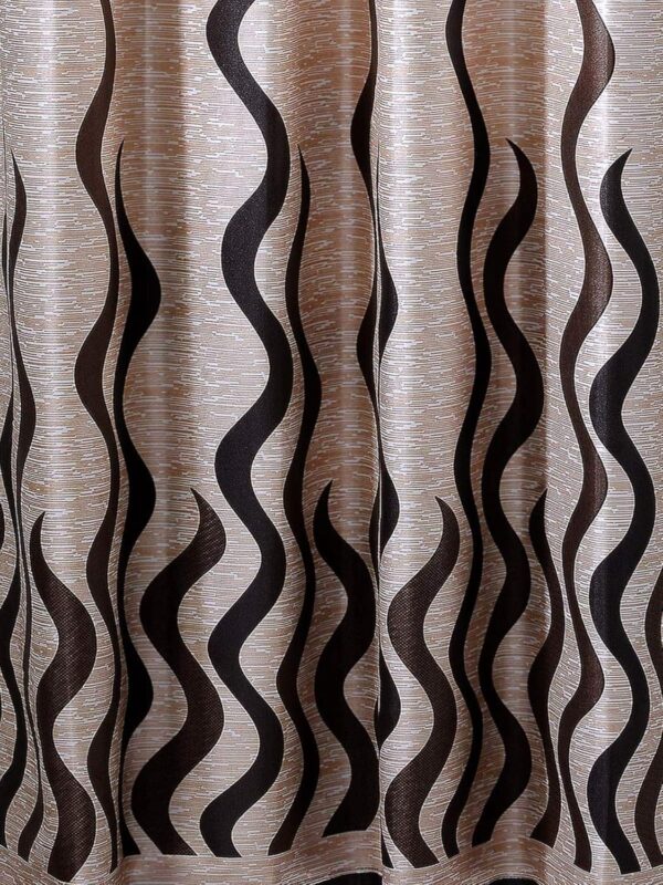 Modern Wave Panel Curtains for Doors - 7 Feet Brown Polyester Panel - Image 2