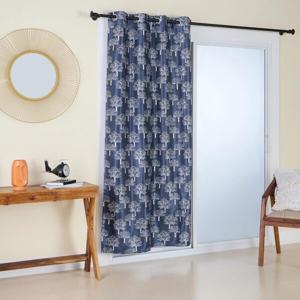 Premium Polyester Opaque Tab Top Curtains in Floral Print - Set of 2 - Image 2