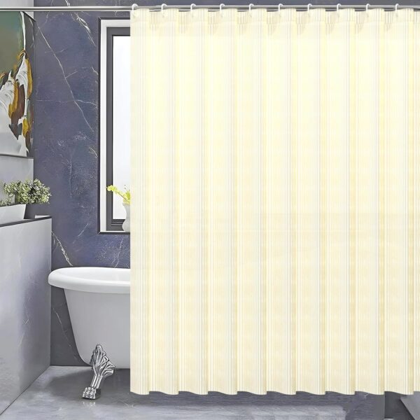 Kuber Industries Waterproof Cream Shower Curtain: Stylish, Washable, and Durable - Image 4