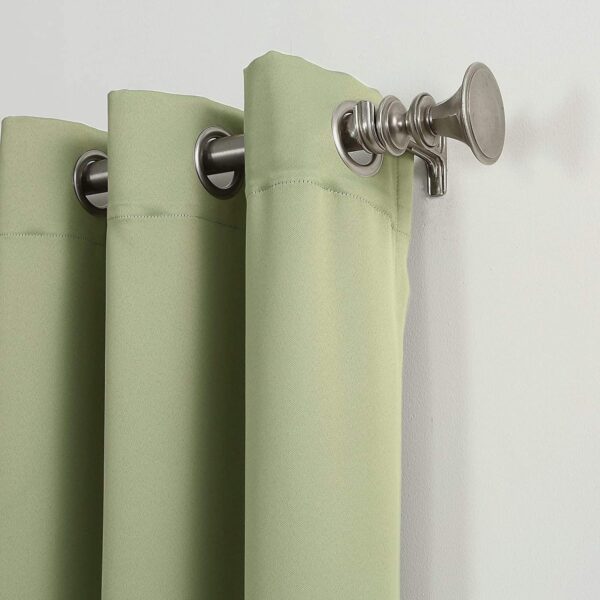 Olive Green 2 Piece Thermal Insulated Blackout Curtains for 5 Feet Windows - Image 5