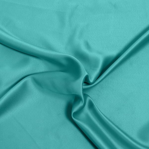 Room Darkening Aqua Blue Blackout Curtain with Tie Back - 5 Feet - Image 3