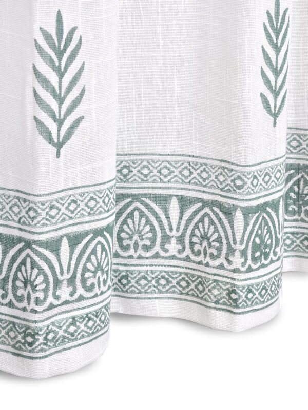 Stylish Cotton Linen Leaf Design Sheer Curtains for Elegant Home Decor - Image 4