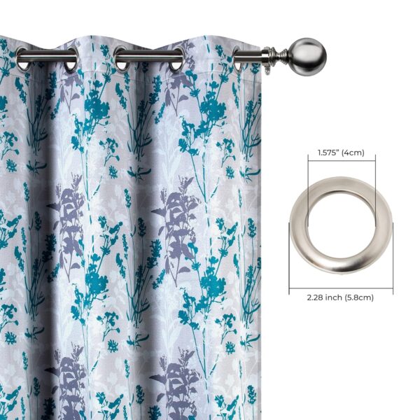 Turquoise Floral Semi Blackout Curtains for Stylish Bedroom and Living Room Decor - Image 8