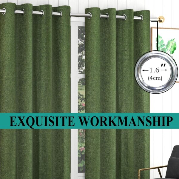 Stylish 7 Feet Jute Curtains for Doors and Windows - Hypoallergenic Green Parda - Image 9