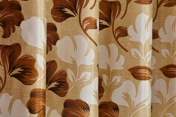 Elegant 8 Feet Brown Floral Eyelet Door Curtains for Stylish Home Decor - Image 5