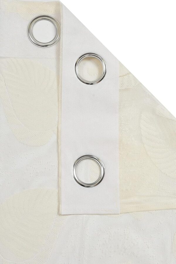 Elegant Off-White Semi Sheer Leaf Curtains for 8 Feet Long Doors - Image 6