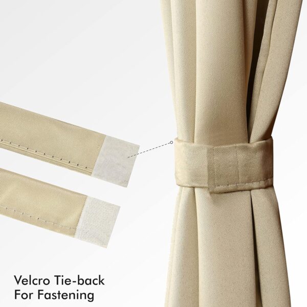 Stylish Beige Blackout Door Curtains - 7 Feet, Pack of 2 - Image 2