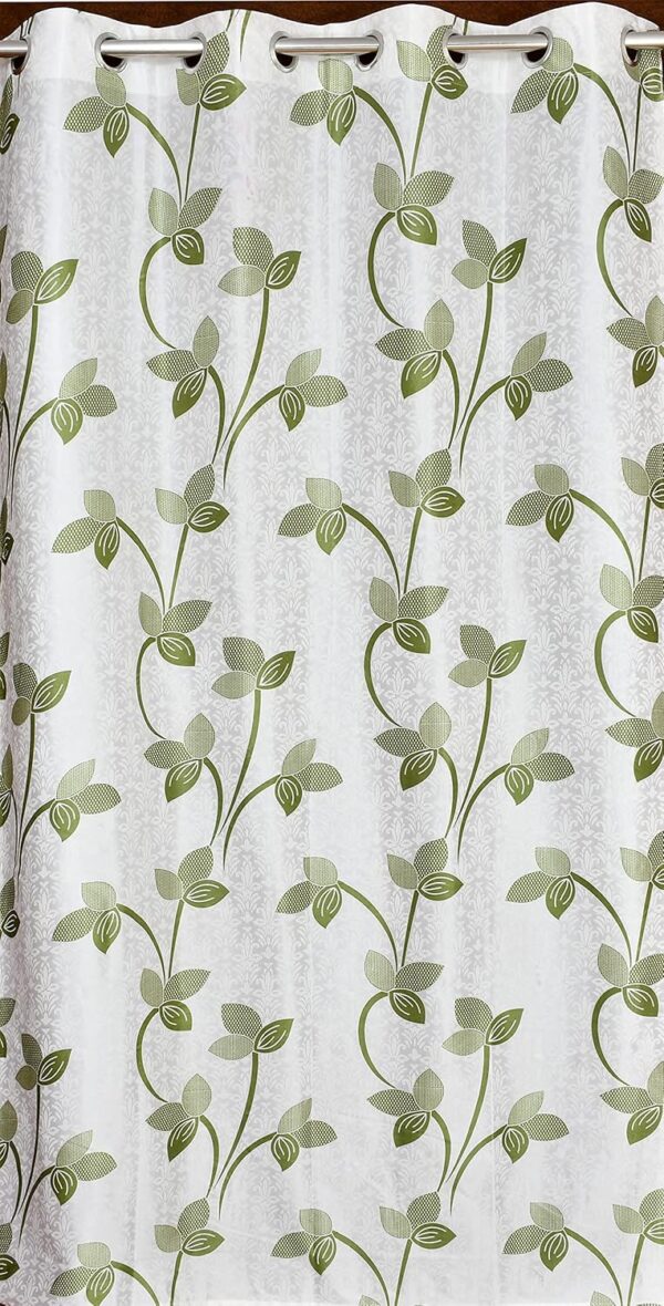 FAB CASTLE Premium Green Floral Curtains - Elegant 6 Feet Window Set of 2 - Image 3