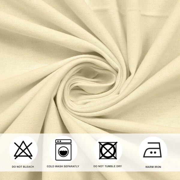 Elegant Butter Cream Cotton Curtains Set of 2 for Sunlight Protection - Image 4