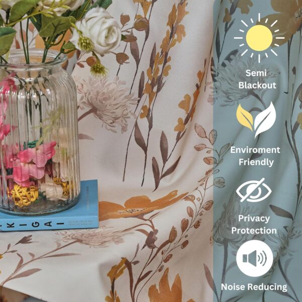Tramb Printed Polyester Curtains: Elegant Sound-Resistant Privacy for Your Home - Image 5