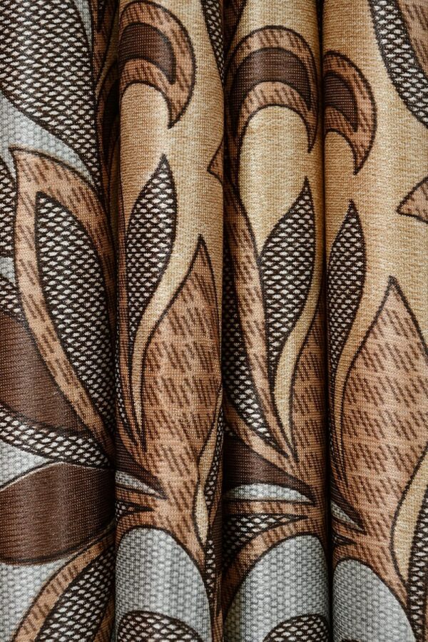 Stylish 4-Piece Brown Abstract Polyester Curtains for 7-Foot Doors - Image 3