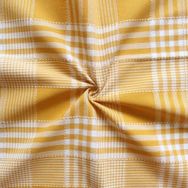 Elegant Yellow Dobby Cotton Blackout Curtains for Room Darkening - 7ft Door - Image 2