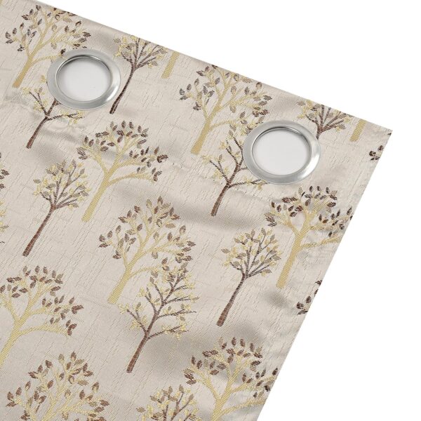 Premium Room Darkening Tree Curtains - 7 Feet Jacquard Fabric Set of 2 - Image 7