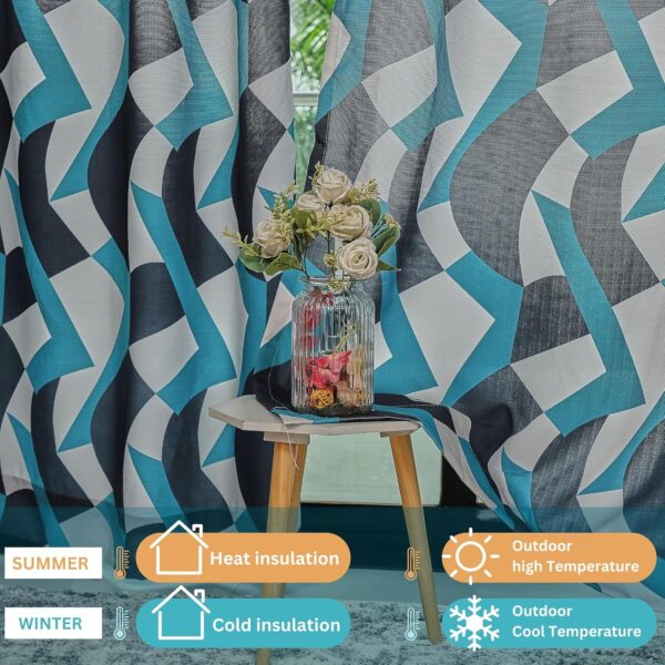 Tramb Printed Polyester Curtains: Stylish Privacy with Noise Reduction and Thermal Resistance - Image 3