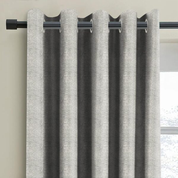 Stylish Grey Blackout Curtains with Tie Back for Bedroom and Living Room - Image 2