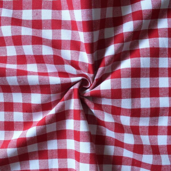 Stylish Red Gingham Check Blackout Curtains for Enhanced Room Darkening - Image 2