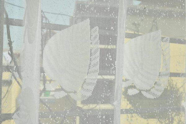 Elegant Off-White Semi Sheer Leaf Curtains for 8 Feet Long Doors - Image 7
