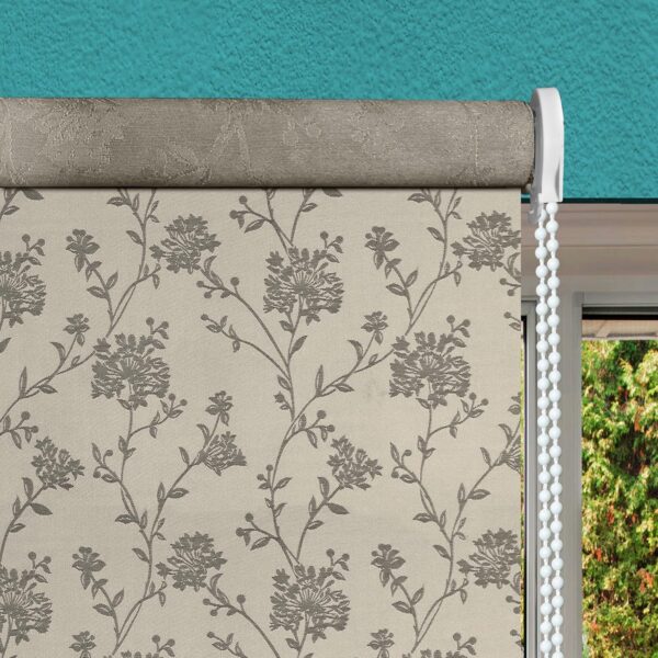 Green Decor Semi Blackout Roller Blinds for Sun Protection in Cream Color - Image 2