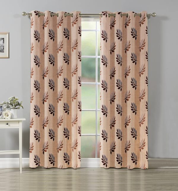 Elegant Floral 3D Digital Printed Polyester Door Curtains for Stylish Home Decor - Image 2