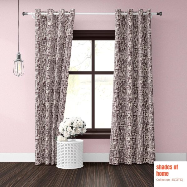 Ecotex Premium Cotton Blackout Curtains in Maroon - 7 Feet Long Set of 2 - Image 3