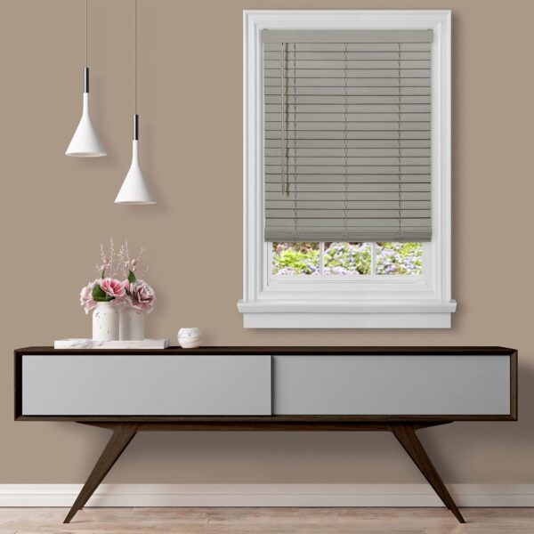 Achim Home Furnishings 2" Faux Wood Blind in Grey - Stylish & Cordless