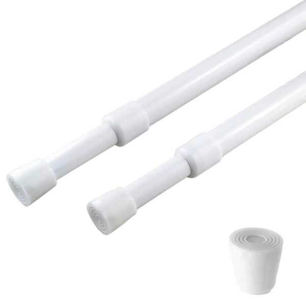 Adjustable 2 Pack Curtain Rods 28-43 Inches for Windows and Bathrooms