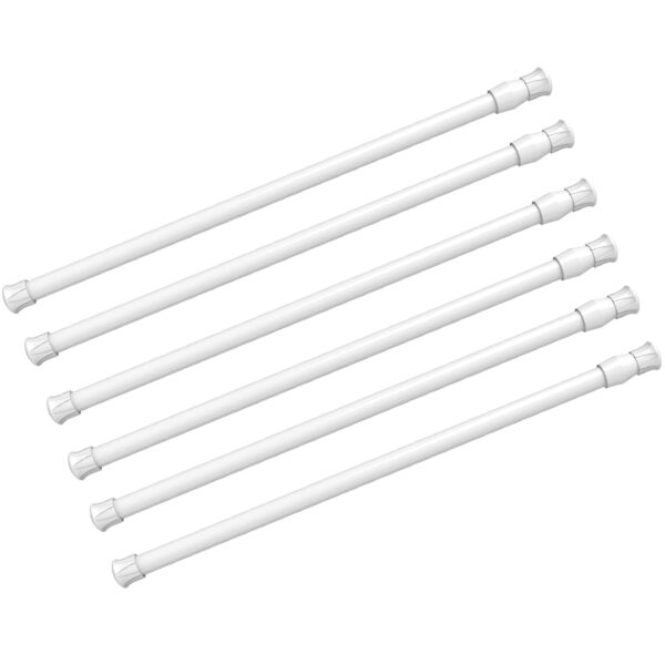 Adjustable 6 Pack Spring Tension Curtain Rods for Home DIY Projects