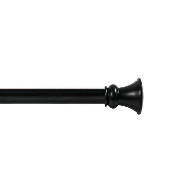 Adjustable Black Curtain Rod for Windows 44 to 120 Inch - Heavy Duty Iron