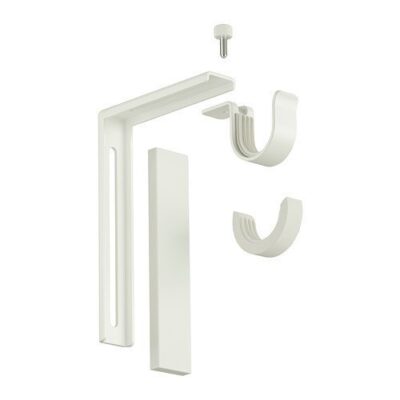 Adjustable Ikea Betydlig Wall or Ceiling Curtain Rod Brackets in White Steel